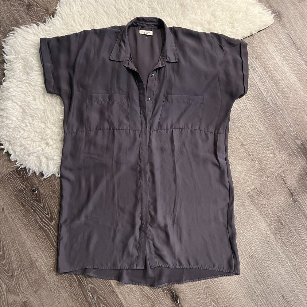 NWOT Urban Outfitters Silence + Noise Gray Button Down Shirt Dress Sz S